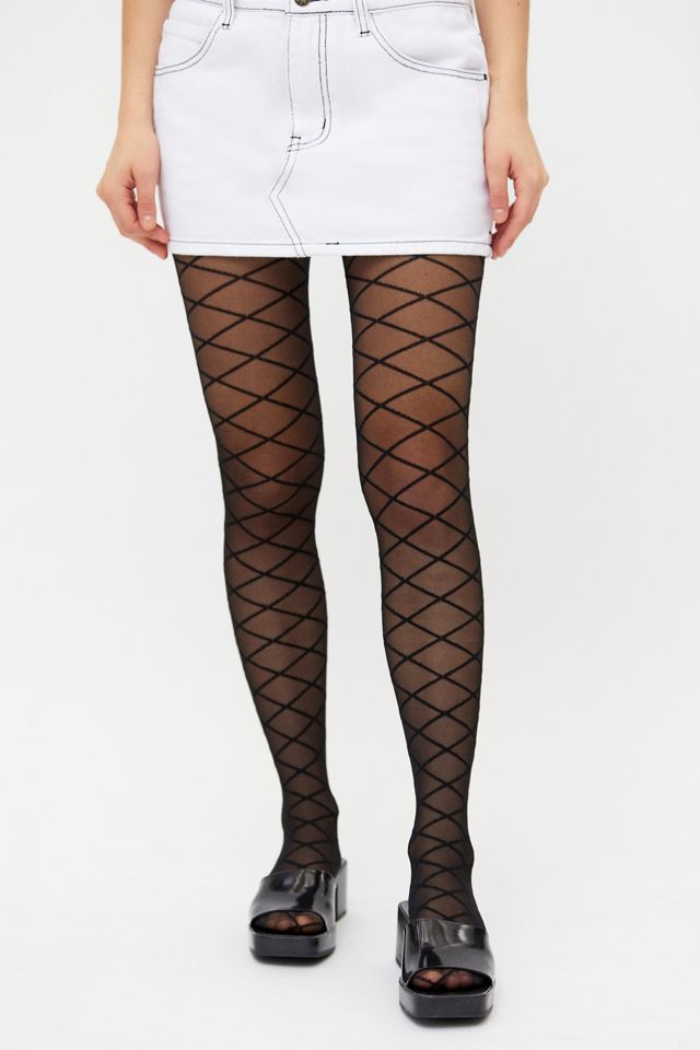 Diamond Sheer Tight | Urban Outfitters