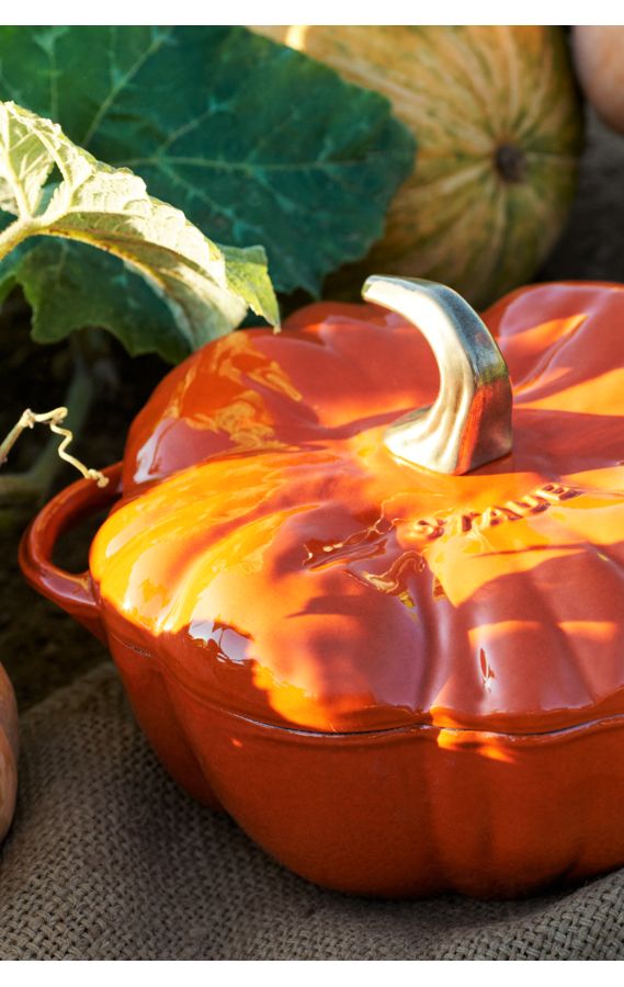 Slide View: 1: Staub Cast Iron 3.5-qt Pumpkin Cocotte