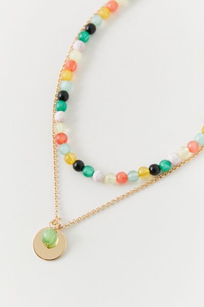 Rainbow Beaded Layer Necklace | Urban Outfitters