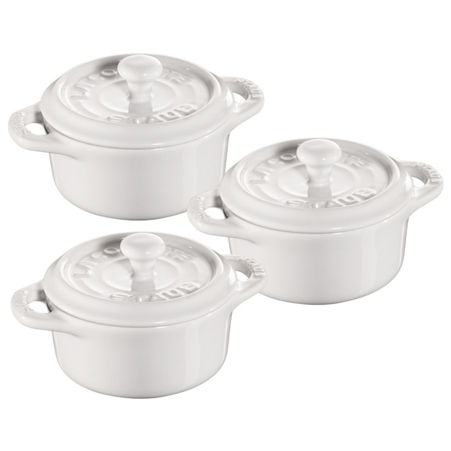 Slide View: 4: Staub Ceramic 3-pc Mini Round Cocotte Set