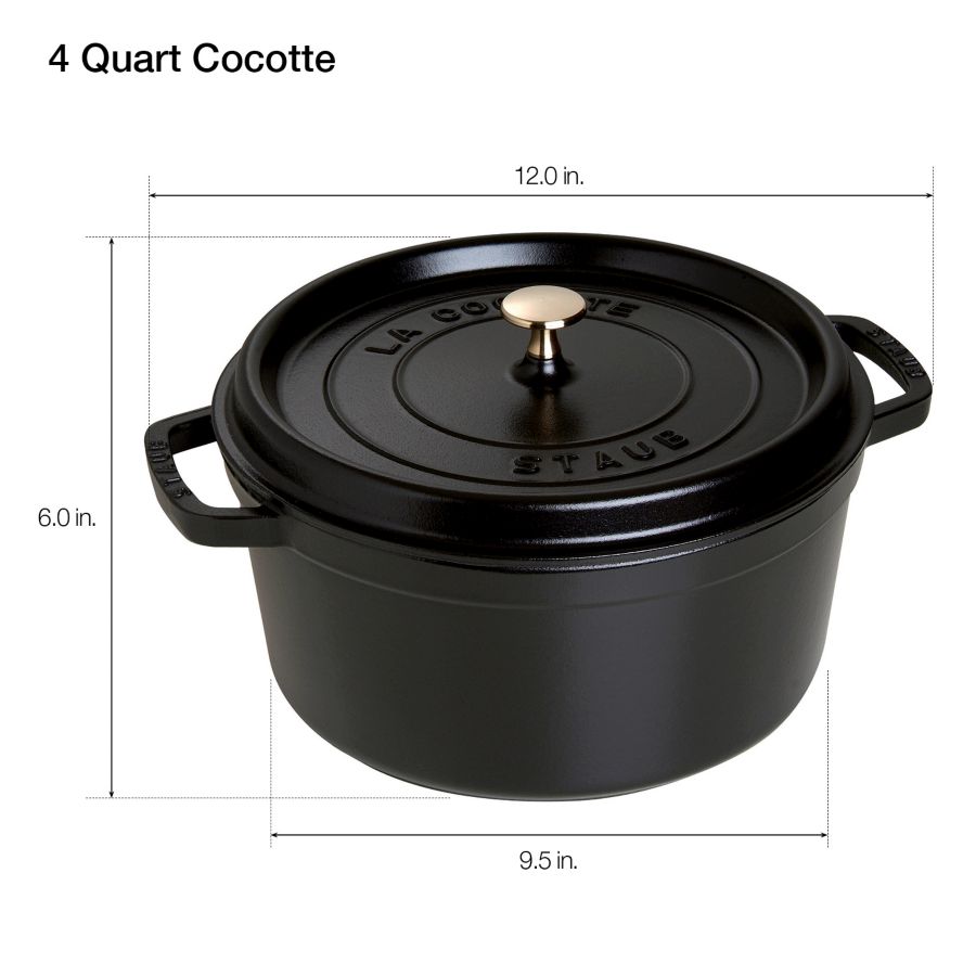 Slide View: 4: Staub Cast Iron 4-qt Round Cocotte