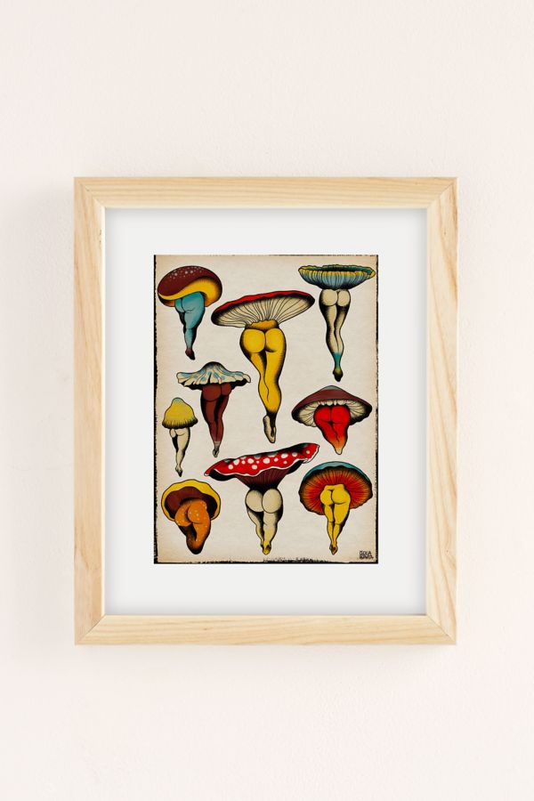 Slide View: 2: CeciTattoos Sexy Mushrooms Art Print