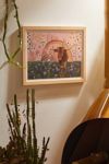 Thumbnail View 1: El Baker Rainbow Over Texas Longhorns And Bluebonnets Art Print