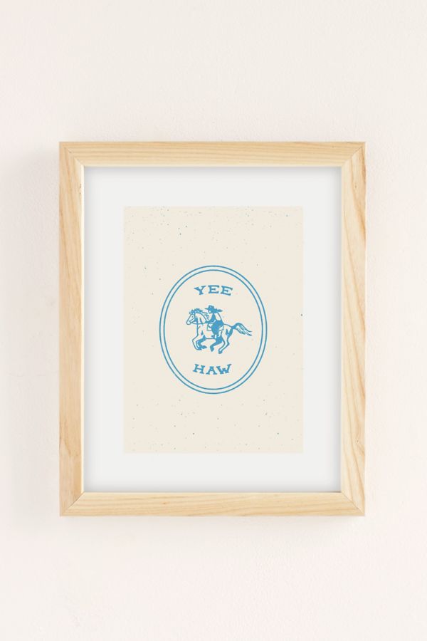 Slide View: 2: Emma Boys Yee Haw In Blue Art Print