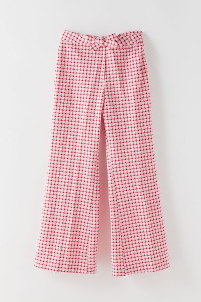 Vintage Pink Check Pant | Urban Outfitters