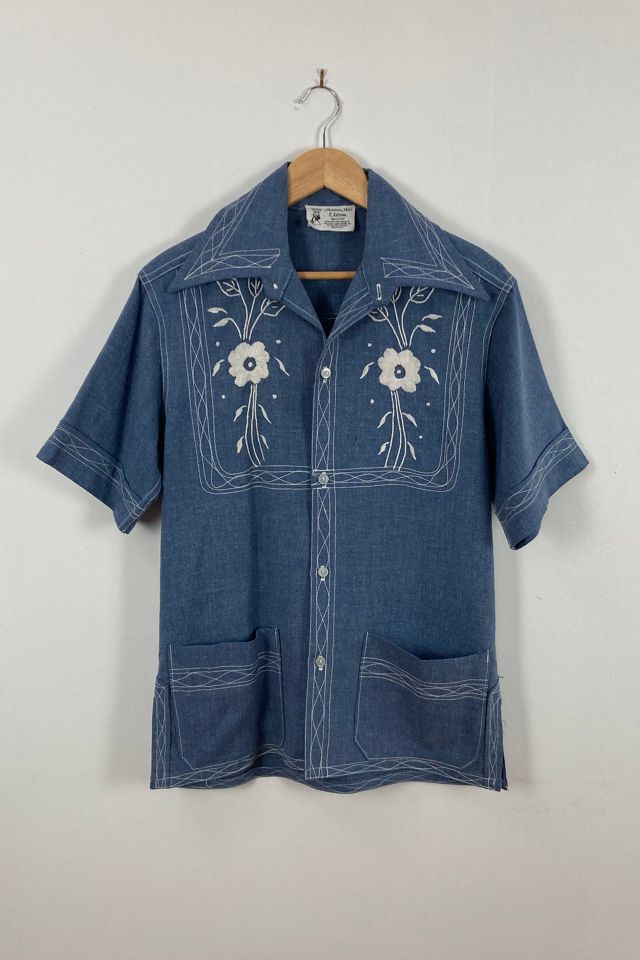 Vintage Embroidered Denim Shirt Urban Outfitters