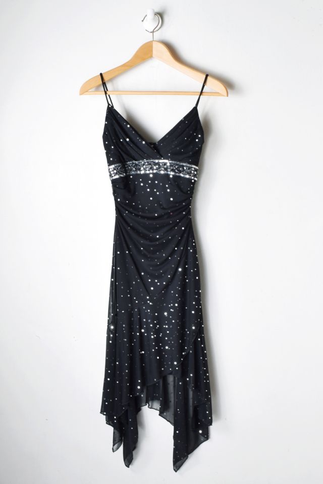 Vintage 00s Sequins Black Dress Urban Outfitters