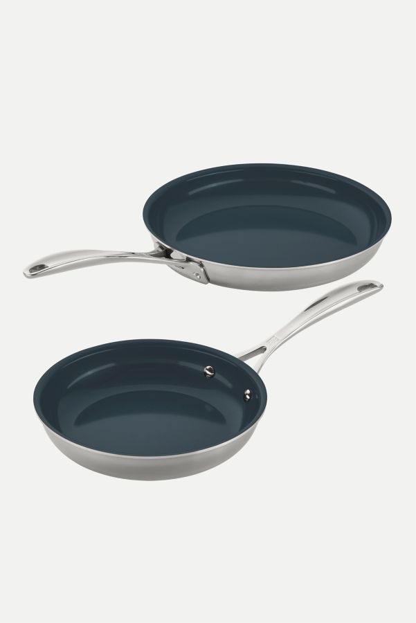 Slide View: 4: ZWILLING Clad CFX 2-pc Stainless Steel Ceramic Nonstick Fry Pan Set