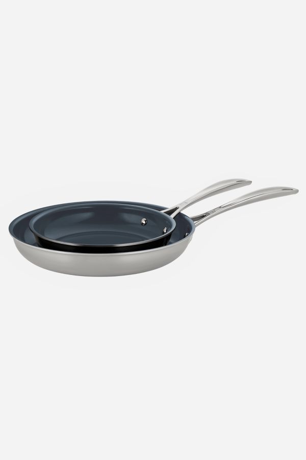 Slide View: 5: ZWILLING Clad CFX 2-pc Stainless Steel Ceramic Nonstick Fry Pan Set