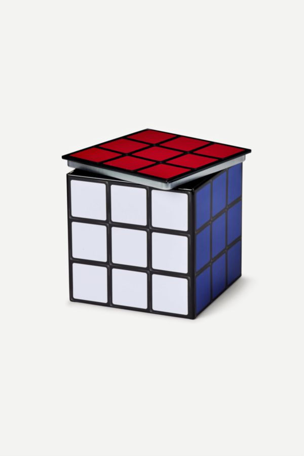 Slide View: 2: Puzzle Cube 4 x 4 Inch Tin Storage Stash Box