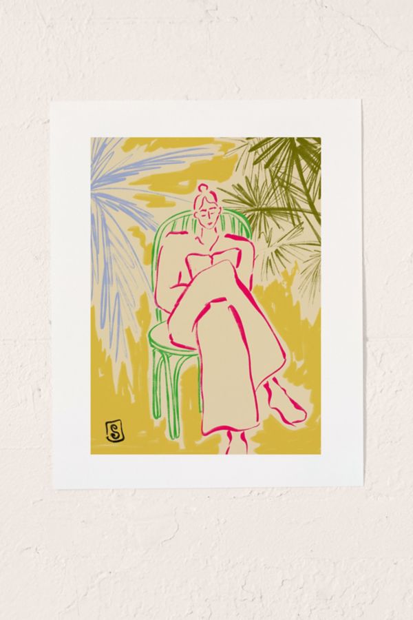 Slide View: 1: sandrapoliakov Reading Among Palm Trees Art Print