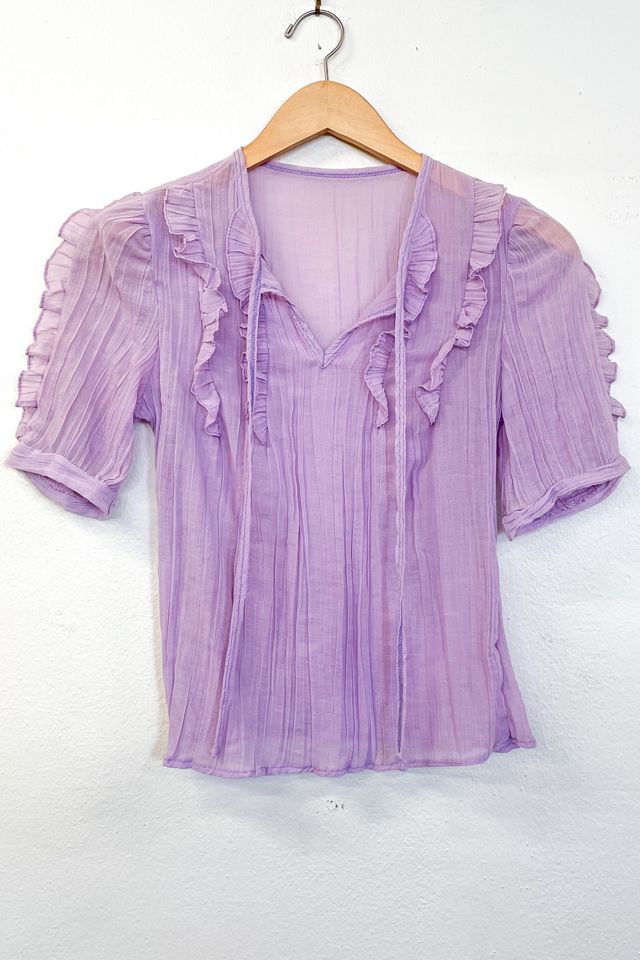 Vintage Gauze Ruffle Blouse Urban Outfitters