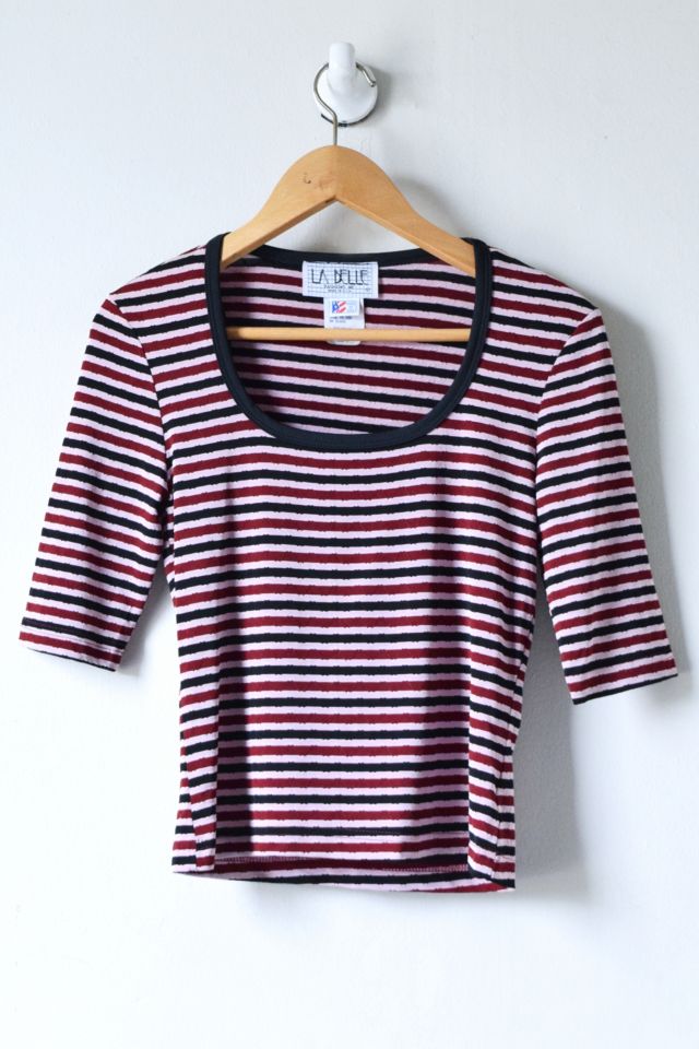 Vintage 90s Black & Pink Striped Top | Urban Outfitters