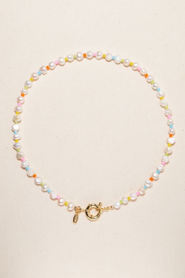 Joey Baby Sakura Pearl & Pastel Rainbow Necklace