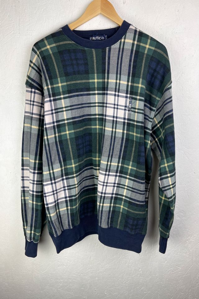 Vintage Nautica Plaid Crewneck Sweatshirt | Urban Outfitters