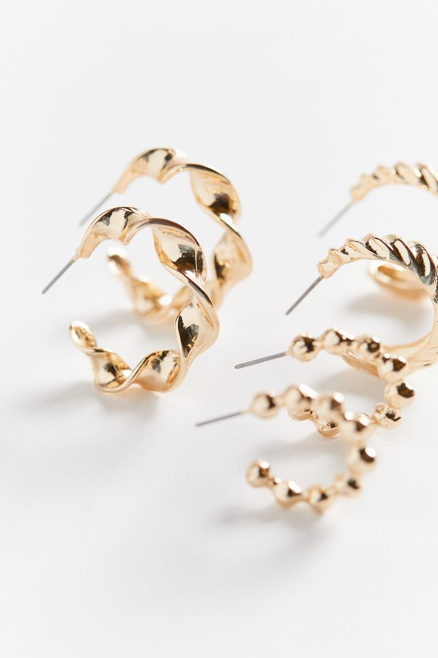 Isabella Textured Hoop Earring Set | Urban Outfitters