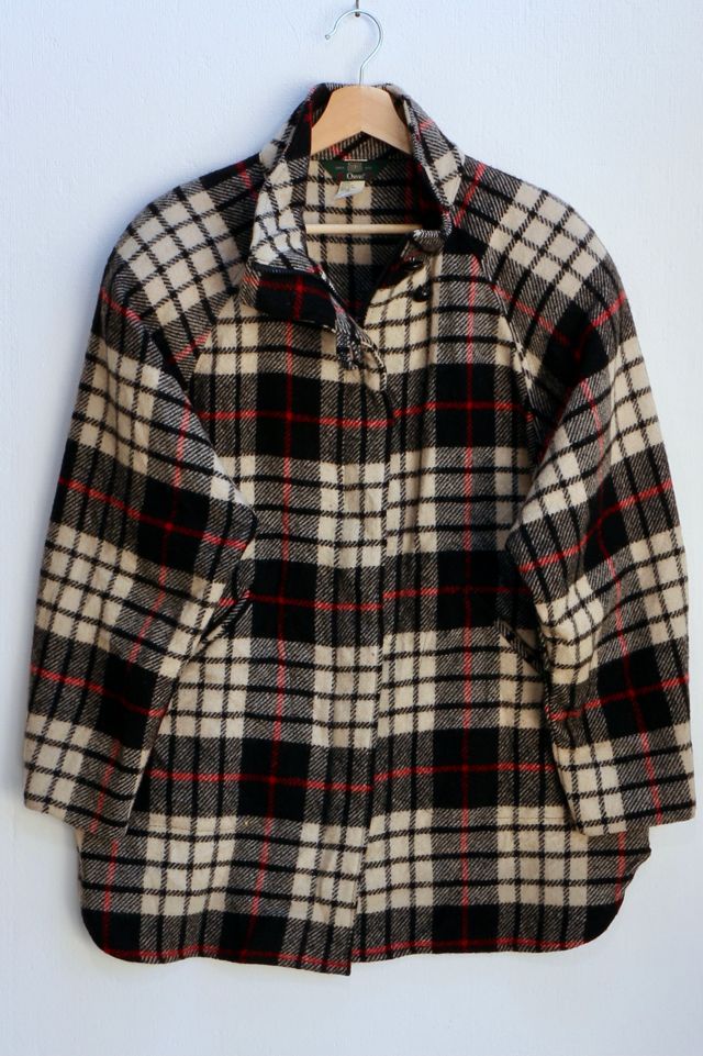 Vintage Orvis Plaid Wool Unlined Car Coat Made in USA Urban Outfitters