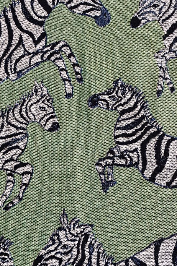 Slide View: 2: Olivia Wendel Green Zebras Blanket