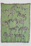 Thumbnail View 1: Olivia Wendel Green Zebras Blanket