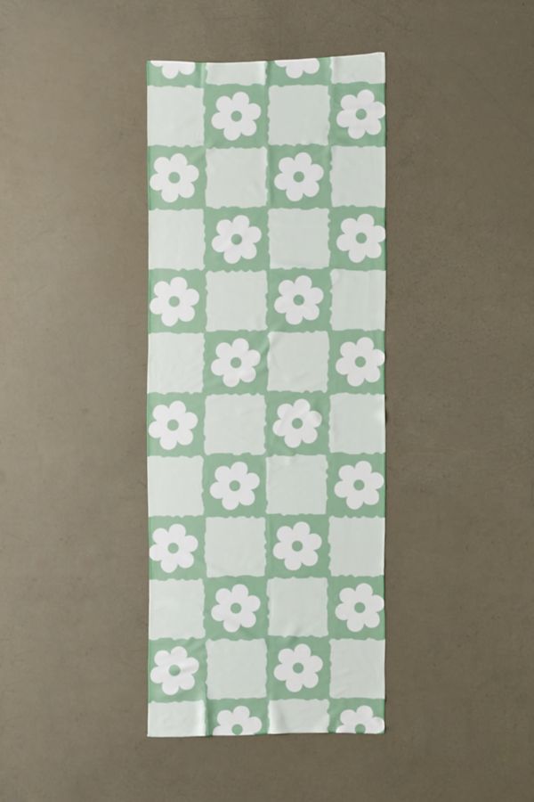 Slide View: 1: Retro Flower Checker By thespacehouse For Deny Yoga Towel