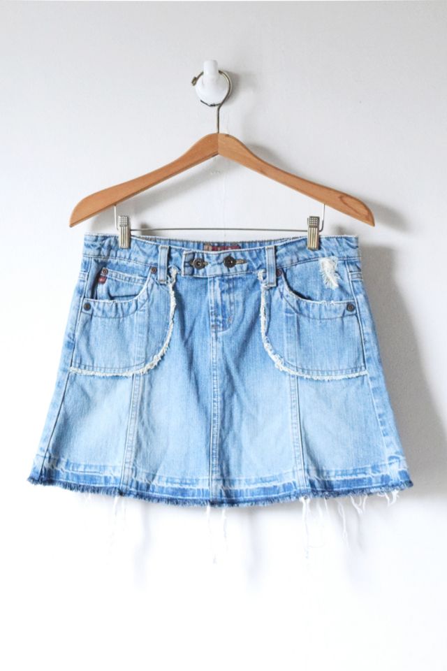 Vintage Y2K Faded Medium Wash Denim Mini Skirt Urban Outfitters