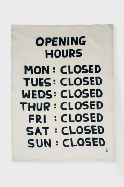 Third Drawer Down Opening Hours Tea Towel x David Shrigley