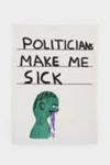 Thumbnail View 1: Third Drawer Down Politicians Make Me Sick Tea Towel x David Shrigley