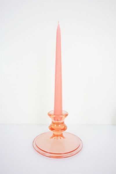 Vintage Pink Glass Candlestick Holder | Urban Outfitters