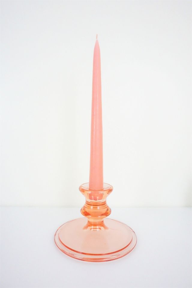 Vintage Pink Glass Candlestick Holder Urban Outfitters