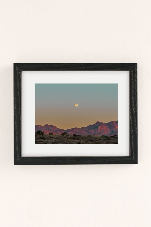 Slide View: 1: desertxpalm Sunset Moon Ridge Art Print