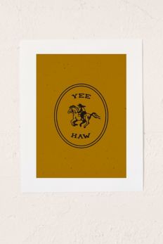 Slide View: 1: Emma Boys Yee Haw In Gold Art Print