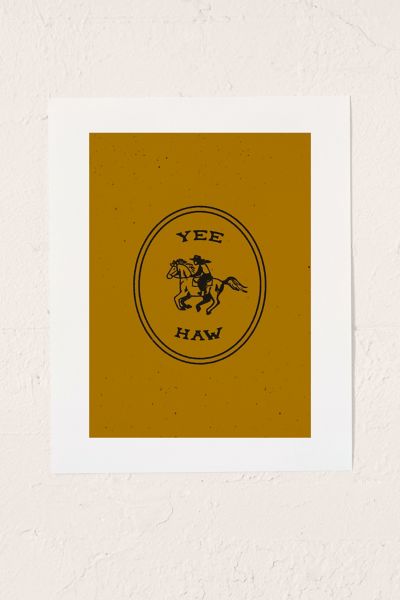 Emma Boys Yee Haw In Gold Art Print