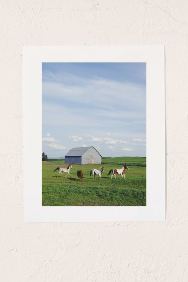 Slide View: 1: Kevin Russ Farm Horses Art Print