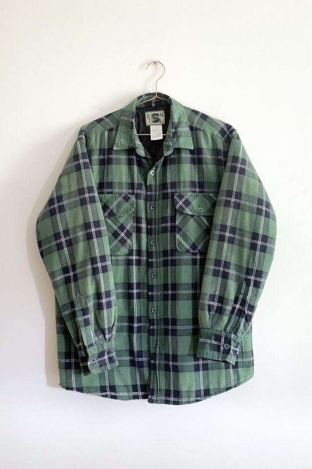 Vintage Green Plaid Quilted Shirt Jacket | Urban Outfitters