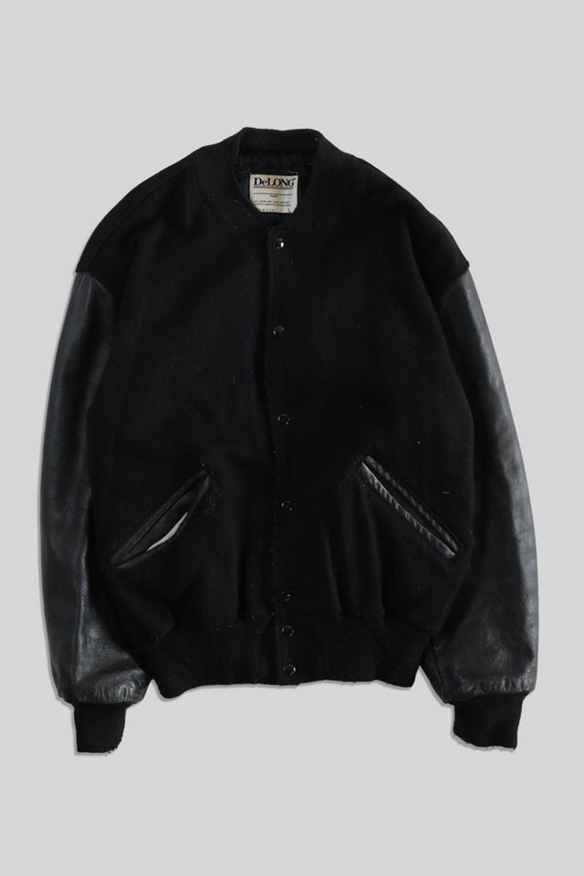 Vintage All Black Varsity Jacket Urban Outfitters