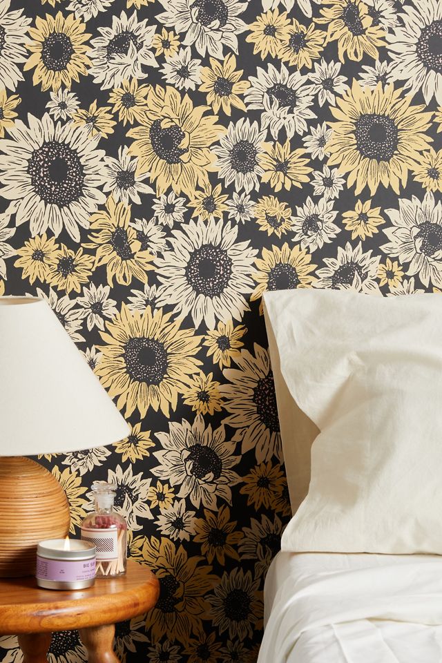 Sunflower Removable Wallpaper Urban Outfitters