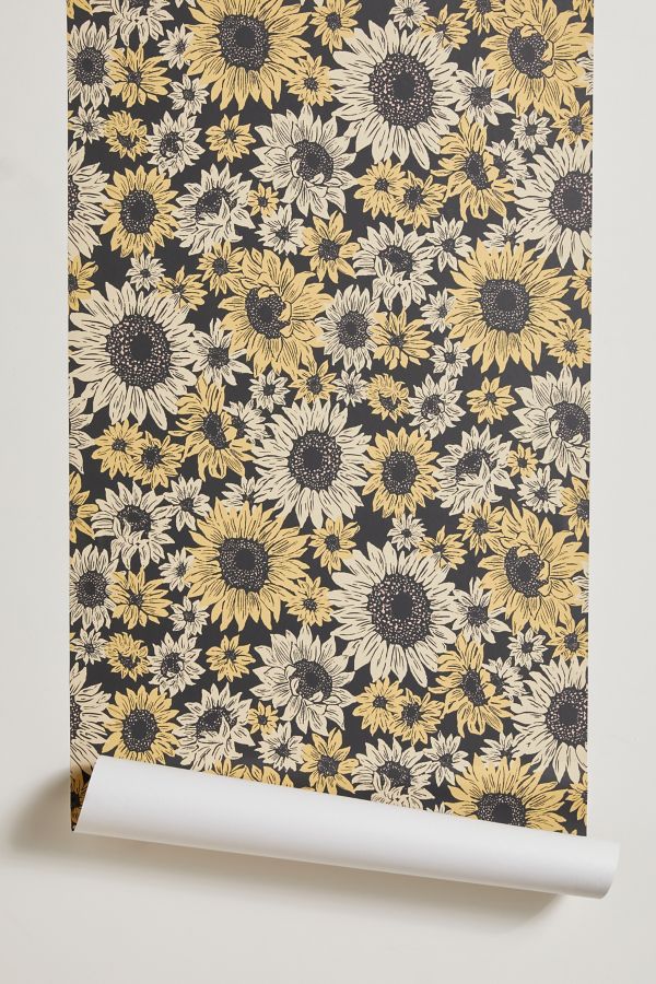 Slide View: 2: Sunflower Removable Wallpaper