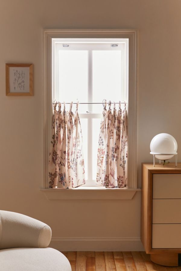 Slide View: 1: Printed Café Curtain - Set Of 2