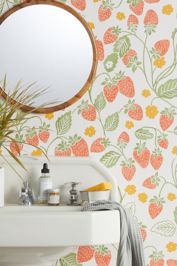 Slide View: 1: Strawberry Removable Wallpaper