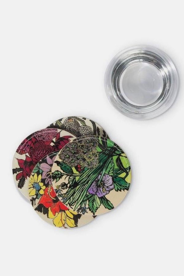 Slide View: 2: Third Drawer Down Flora Coaster Set x Margaret Preston