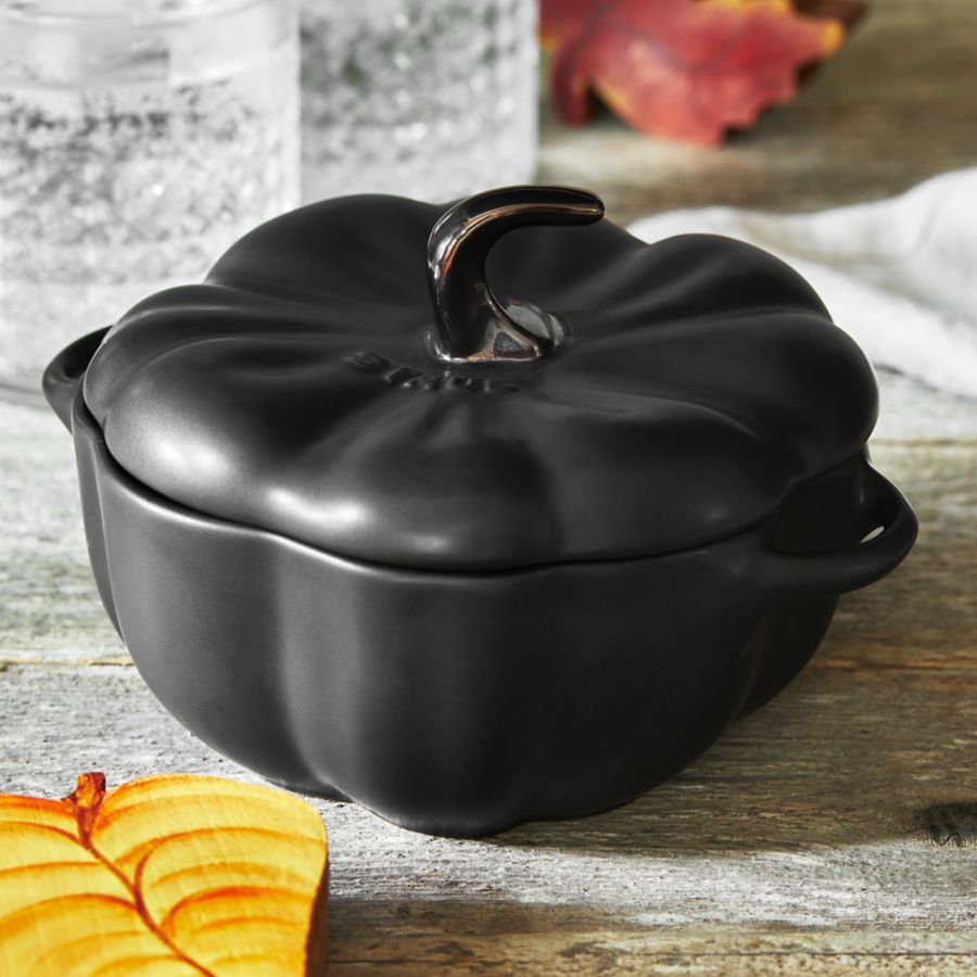 Slide View: 2: Staub Ceramic 16-oz Petite Pumpkin Cocotte