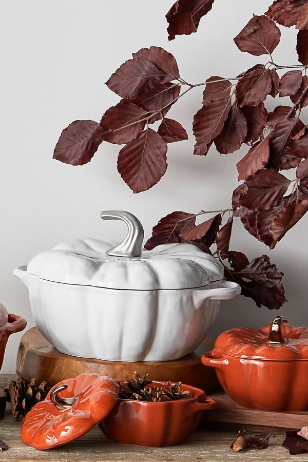 Slide View: 2: Staub Ceramic 16-oz Petite Pumpkin Cocotte