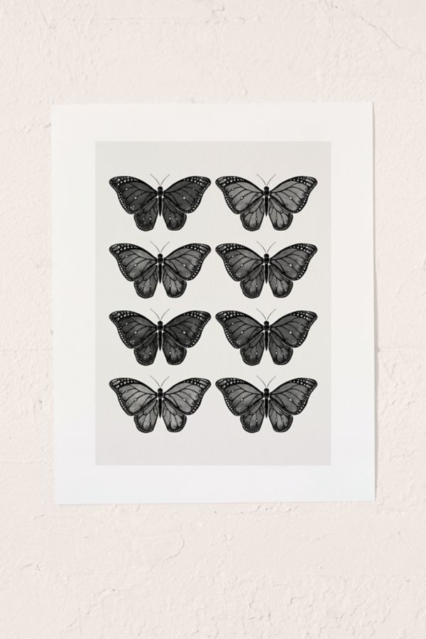 Slide View: 1: Avenie Butterfly Collection Black Art Print