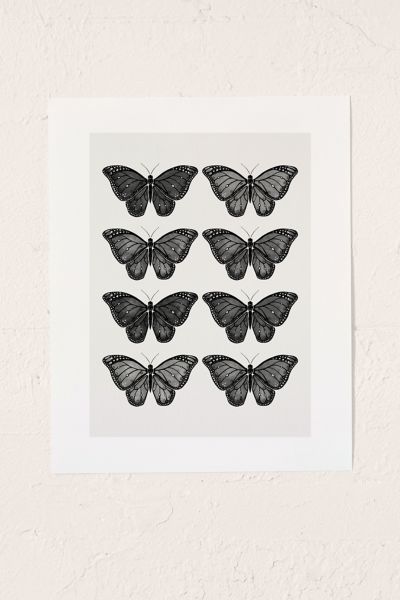 Avenie Butterfly Collection Black Art Print