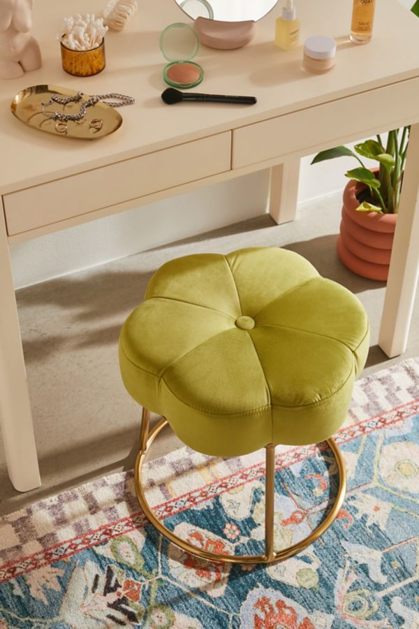 Slide View: 1: Ciara Flower Vanity Stool