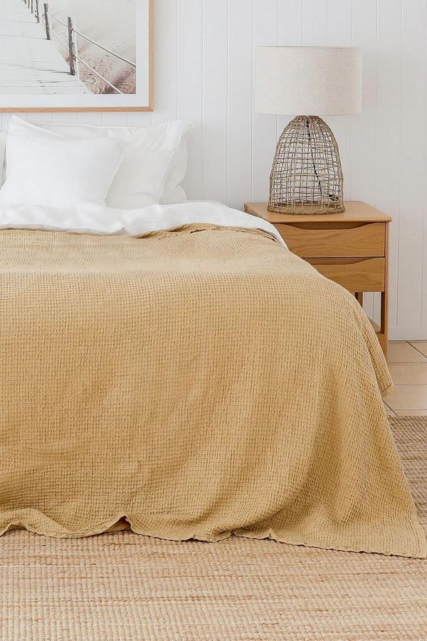 Slide View: 3: MagicLinen Waffle Blanket