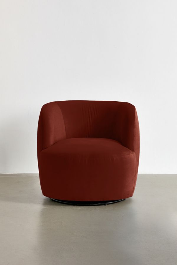 Slide View: 1: Dover Velvet Swivel Chair