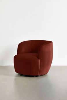 Slide View: 2: Dover Velvet Swivel Chair