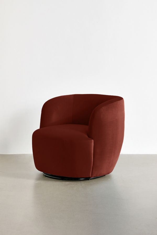 Slide View: 2: Dover Velvet Swivel Chair