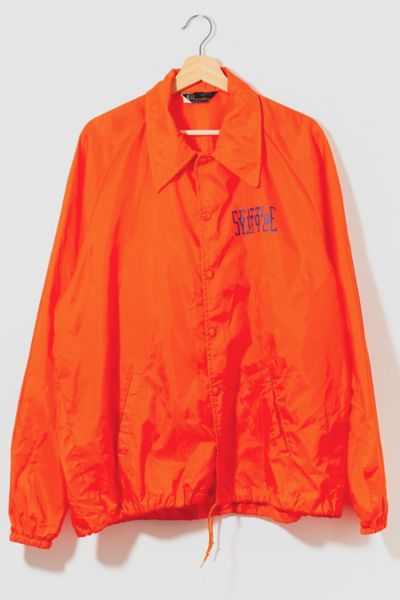 Vintage 1970s Orange Vito's Champion Running Man Made in USA Windbreaker Coaches Jacket